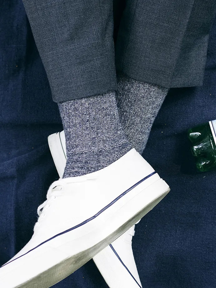 TAURUS_Wool×border / NW-M01-1 (26-28cm) color : SILVER / DEEP BLUE ...